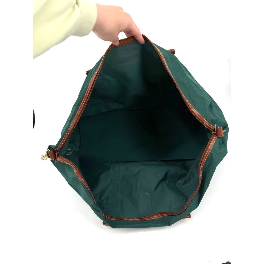 Polo Ralph Lauren Fragrances Green Canvas Duffel Bag Weekender Brown Trim Mens
